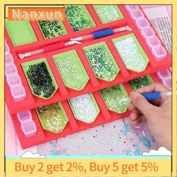 Diamond Painting Tools Kits Point Drill Pen Beading Storage Tray Organizer  Multi-Boat Holder Containers Embroidery Accessories