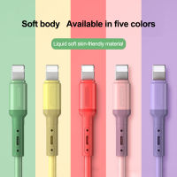 11.52M USB Cable For iPhone 13 12 11 Pro Max X XR XS 8 7 6s 5s Phone Cord Data Charger USB Wire Cord Liquid Silicone Cable