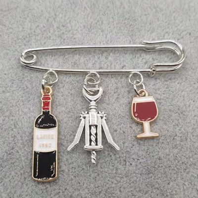 【CW】 New Fashion Wine Glass Pin Bottle Cup Brooch Enamel Couple Best Friend