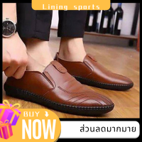 Men’s shoes รองเท้าหนังลำลองรองเท้าทำงานแบนกันน้ำ, ป้องกันการลื่นไถล, รองเท้าทำงานกันน้ำมัน