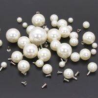 6-20MM Acrylic Pearl Rivets Pearl White Rivet Beads Spikes For Decorative Clothes Press For Beads DIY Bag Shoes Jewelry For Hats