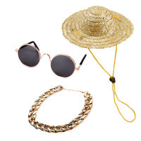 YEXIAO12 3PC Pet Dog Cat Accessories Sunglasses Necklace Set Decoration Accessories Gold Not Specified