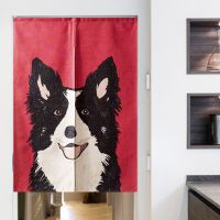 Cute Cartoon Pet Dog Cat Door Curtain Kitchen Hanging Curtain For Living Room Home Decor Partition Doorway Curtain Polyester
