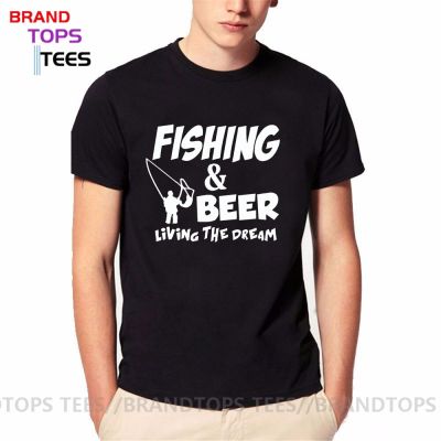 Fishings Match T-Shirts Fishinger Beer Fish Living The Dream Fisherman Printing Tshirt Sporter Flying Fresh Fun Gift Tees Shirt