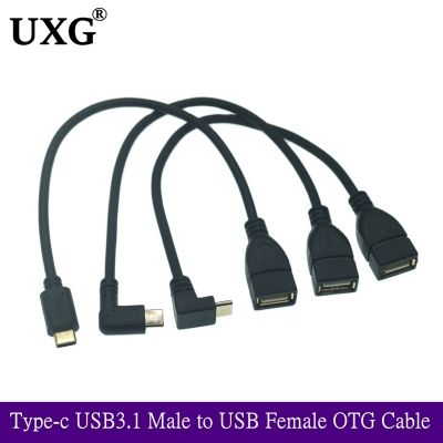 90 Derajat Type-c Pria Ke USB 3.0 Wanita OTG Adaptor Kabel Aksesoris untuk Laptop untuk Ponsel Ponsel Pintar Kabel Extender