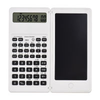 Foldable Calculator &amp; LCD Writing Tablet Digital Drawing Pad 12 Digits Display with Stylus Pen Erase Button Lock Function