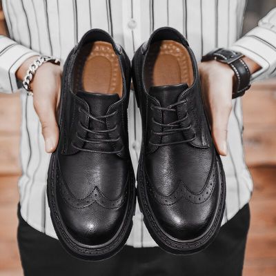 2023 New Handcrafted Mens Oxford Shoes Leather Brogue Dress Shoes Classic Business Formal Shoes for Man Wedding Groom Shoes
