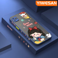 YIWESAN เคสสำหรับ Infinix Smart เคส2021 HD ลายการ์ตูนน่ารักๆสโนว์ไวท์ขอบสี่เหลี่ยมเคสโทรศัพท์แบบแข็งฝ้ากันกระแทกเคสซิลิโคนนิ่มเคสป้องกันกล้องฝาปิดเลนส์เต็มตัว