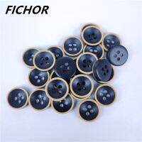 30/50pcs 11mm 4 Holes Brown Circle Black Buttons Handmade Decorative Button for Apparel DIY Sewing Accessories Plastic Buttons Haberdashery