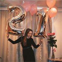 32Inch Figures Foil Gold Silver Rosegold Number Balloon Float Air Inflatable Balls Digit Birthday Party Decorations Party Needs