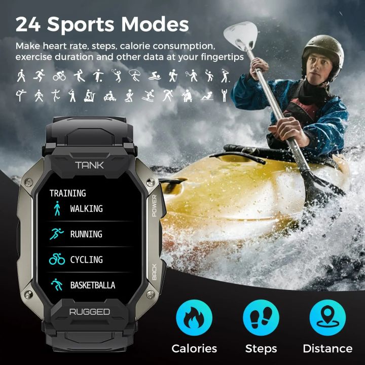 2023-new-kospet-tank-m1-military-smartwatch-men-24h-200-online-amp-custom-watch-face-24-sport-modes-bluetooth-5-0-music-control-5atm-ip69k-waterproof-black-blue-sport-smart-watch-for-men-women