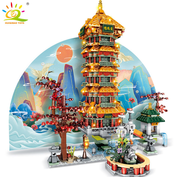 ใหม่-huiqibao-สีเหลืองเครนทาวเวอร์-tengwang-p-avilion-จีนโบราณสถาปัตยกรรมอาคารบล็อกเมือง-street-view-อิฐเด็กของเล่น