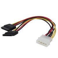 【Customer favorite】 Molex สายเคเบิลแปลงสัญญาณ4พิน8นิ้วตัวผู้เป็นมุมขวา2x 15-Pin 90องศา Y-Splitter สายอะแดปเตอร์แปลง ATX 12V/5V และ HDD/SSD ใช้