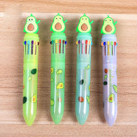 24 pcslot 12 Colors Avocado Ballpoint Pen Cute Multicolor roll ball pens School Office Supply Stationery gift Papelaria