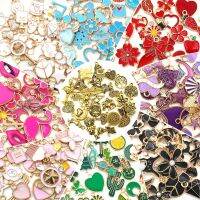 【YF】✌  30pcs Mixed Enamel Hearts Animals Charms Flowers Fruits for Jewelry Making