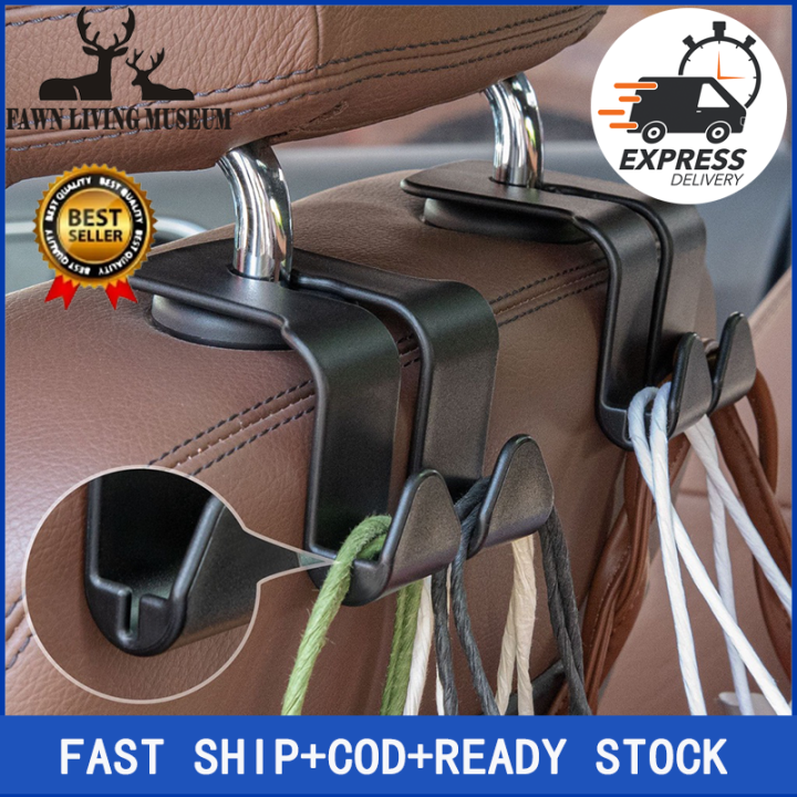 Upgrade Double Head Hooks Car Rear Seat Hanging Holder Interior Hook Organizer Back Seats