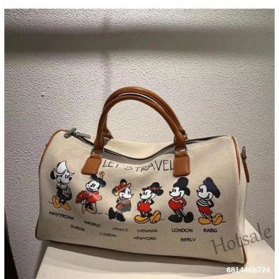 【hot sale】✹¤☃ C16 Travel Bag Cute Canvas Mickey Tote Bag Casual Outdoor Bag Large Capacity Duffel Travel Tote Bag