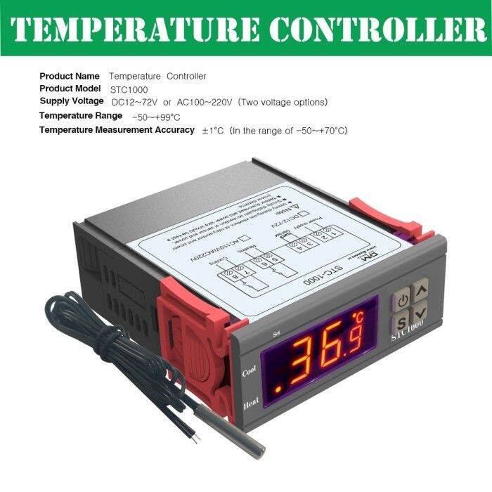 Thermostat Hygrostat Digital STC-3028 STC-1000 Pengatur Suhu Dan ...