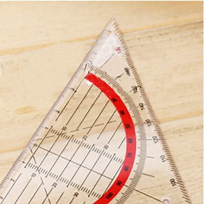 ：“{》 1PC Students Stationery Multi-Ftional Triangular Ruler Protractor Coordinate Ruler Math Learning Drawing Measuring Tools