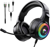 2021Gaming Headset With Microphone RGB Light Auriculares Stereo Surround Sound Fone De Ouvido Com Fio Gamer Earphone Wired Headphone