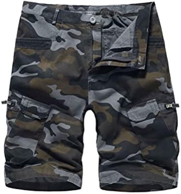 IDEALSANXUN Camo Cargo Shorts for Men Casual Relaxed Fit Summer Beach Camo Shorts Goth Clothes