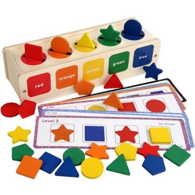 Montessori Toys Color&amp;shape Wooden Montessori Toys Matching Box Color Shape Sorting Matching Box Fine Motor Skill Toy Early Educational Activities Puzzles Gift for Kids value