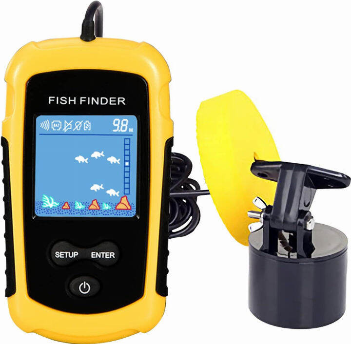Atibin Handheld Kayak Fish Depth Finder Portable Transducer Fish Finder