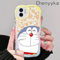 เคส Chenyyka สำหรับ iPhone 12 12 12 Pro 12 Mini 12 Pro Max เคสการ์ตูนโดราเอมอนน่ารักสำหรับผู้ชายและผู้หญิงเนื้อครีมขอบคลื่นปกป้องกล้องเคสโทรศัพท์โปร่งใสเคสซิลิโคนอ่อนชัดเจน