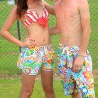 21 patterns! Fashion lovers beach shorts couple men women beach pants for Lovers trunk L-XXL 2pcs wholesale Free shipping