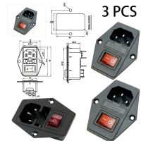 AC-01A OBCCQS พร้อมสวิตช์ฟิวส์250V เต้าเสียบไฟปลั๊กโมดูลเข้า3ขาสำหรับ KCD1 10A ปลั๊กตัวผู้ KCD4 KCD3