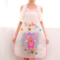 Cute Cartoon Kitchen Apron For Men Women Home Cleaning Tools Pink White Waterproof Apron Cotton Linen Easy To Clean House Aprons