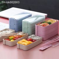 ● Japanese Straw Lunch Box 2/3 Layer Wheat Straw Bento Boxes Microwave Dinnerware Food Storage Container Lunchbox Kitchen supplies