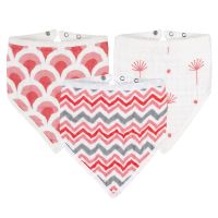 【CC】 3PCS Baby Feeding Bibs Muslin Cotton Boys Newborn Scarf Saliva Bandana Burp