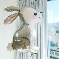 1/2pcs Large Gray Bunny Foil Balloons Animal Rabbit Helium Balloon Baby Shower Wedding Birthday Jungle Party Decoration Kids Toy