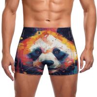 Panda Swimming Trunks Abstraction  Illustration Custom Pool Swim Boxers Large Size Elastic Man Swimwear Swimwear