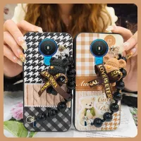 Skin-friendly feel phone case Phone Case For Nokia 1.4 Black pearl pendant high-grade Skin feel silicone soft shell