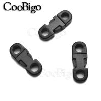 12pcs 5mm Plastic Black 2 Hole Safety Clasp Straight Side Release Buckle For Necklace Paracord Bracelet Elastic Rope Accessories