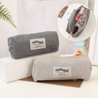 【CC】✴  Corduroy School Supplies Stationery Cartoon Large Capacity Pencilcase Trousse