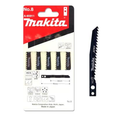 Makita No.8 ใบเลื่อยจิ๊กซอว์ สำหรับตัดไม้ 4-50มม. (A-85911) ใบเลื่อยจิ๊กซอว์สำหรับงานไม้  1แพ็คเกจบรรจุ x5 ใบ