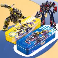 ﹉✳♘ Transformers pencil box multifunction three large capacity female nursery pencil box pencil case stationery storage cute bag