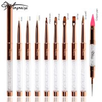 ANGNYA Rose Gold Nail Art Lines Painting Pen Brush Striper Daisy Acrylic 3D Size 2 Gradient Shading UV Gel Brushes Manicure Tool