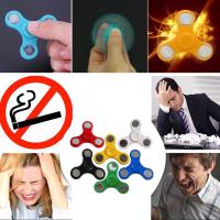 มือพลาสติกที่หมุนมือสำหรับผู้ป่วยออทิสติกและ ADHD Finger Tri-Spinner Fidget ของเล่น