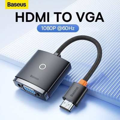 Baseus 1080P Hdmi-kompatibel dengan Adaptor VGA HD Digital Pria Ke Wanita Konverter Kabel untuk Xbox PS5 PS4 Kotak TV Proyektor Laptop