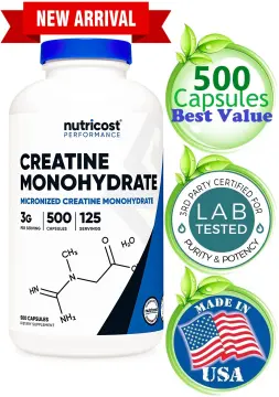 Nutricost Creatine Monohydrate Micronized Powder 500G, 5000mg Per Serv (5g)  - Micronized Creatine Monohydrate, 100 Servings