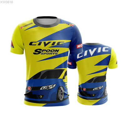 shirt (สต็อกเพียงพอ) 2023 NEW baju honda new civic type r special edition | geng civic | honda civic type r sublimation outfit | civic fd | spoon racing coolคุณภาพสูง size:S-5XL