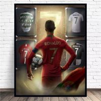 40X60ซม. ฟุตบอลกีฬา Ronaldo อาชีพอนุสรณ์ HD โปสเตอร์พิมพ์ผ้าใบตกแต่งบ้านภาพจิตรกรรมฝาผนังห้องนั่งเล่นรูปภาพ (ไม่มีกรอบ)