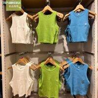 UNIQLO U Home The New Spring And Summer 2023 Womens Cotton Rib H Back Leisure Female 457742 Short Vest Render T-Shirt