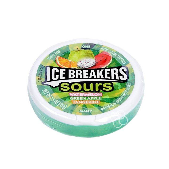 ♫ice Breakers Fruits Sours Candy 42g Watermelon Green Apple Tangarine 