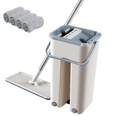 ☒◄ Mop Cloth with Bucket Bucket Hand Free Wringing Mop Self Wet And Cleaning System Dry Cleaning Microfiber Mop Floor
