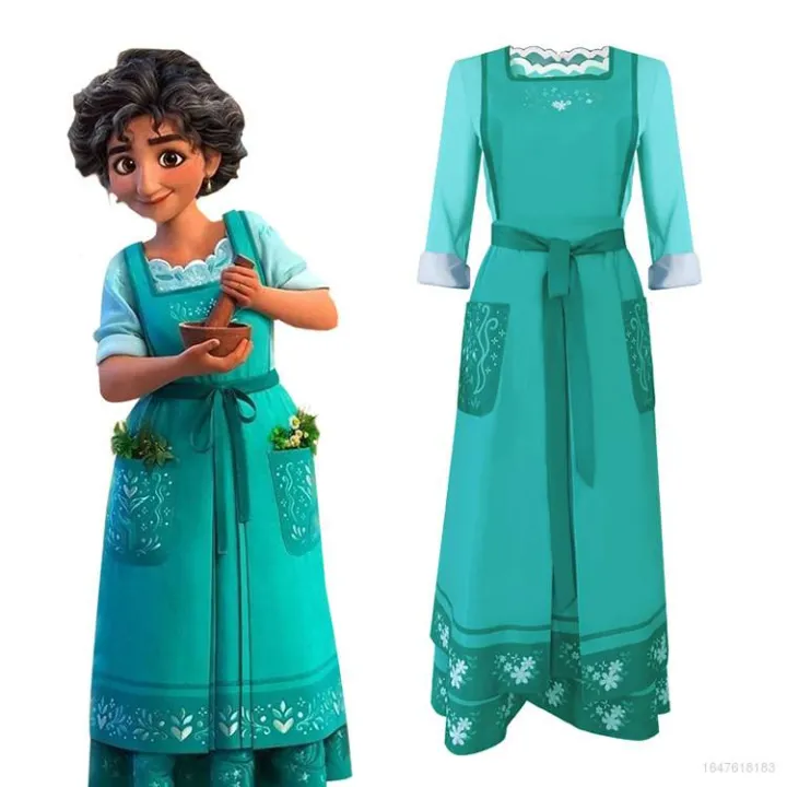 Kid Disney Encanto Cos Mirabel Mother Julieta Dress for Kids Adult ...